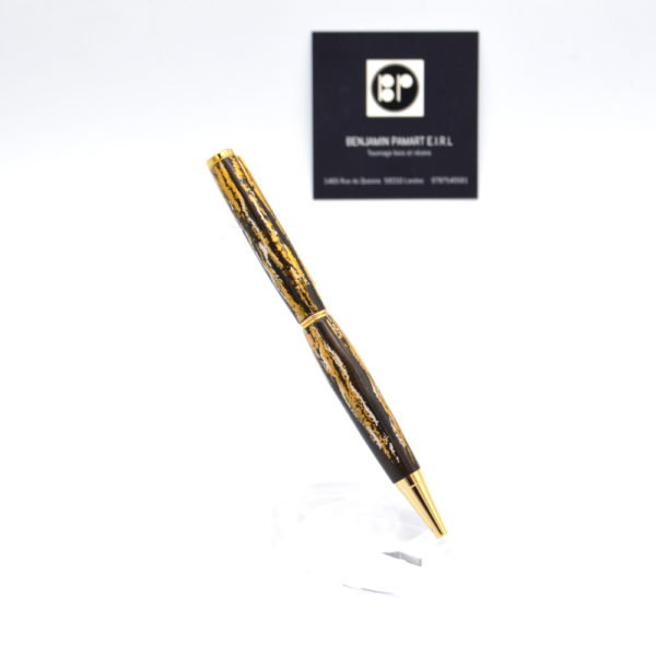 Stylo à bille I077 en châtaignier vieilli et peint à la main – Image 6