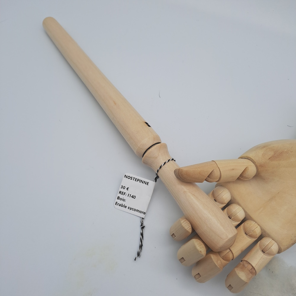 Nostepinne en érable tournée à la main – Bobinoir artisanal I0140 – Image 3