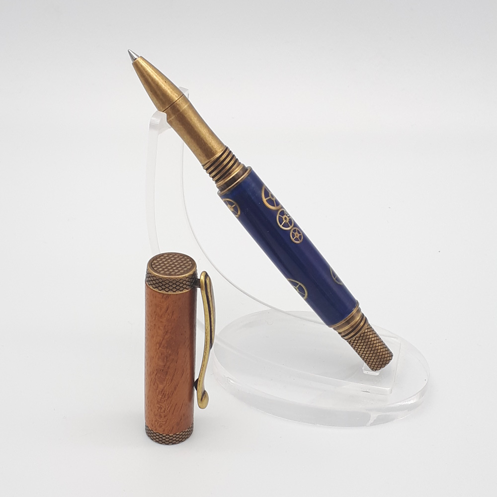 Stylo Roller Steampunk, bois et mécanique I190 – Image 8