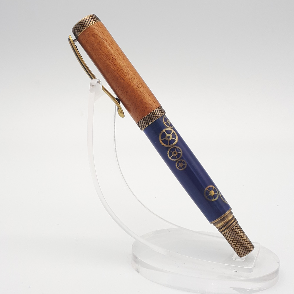 Stylo Roller Steampunk, bois et mécanique I190 – Image 6