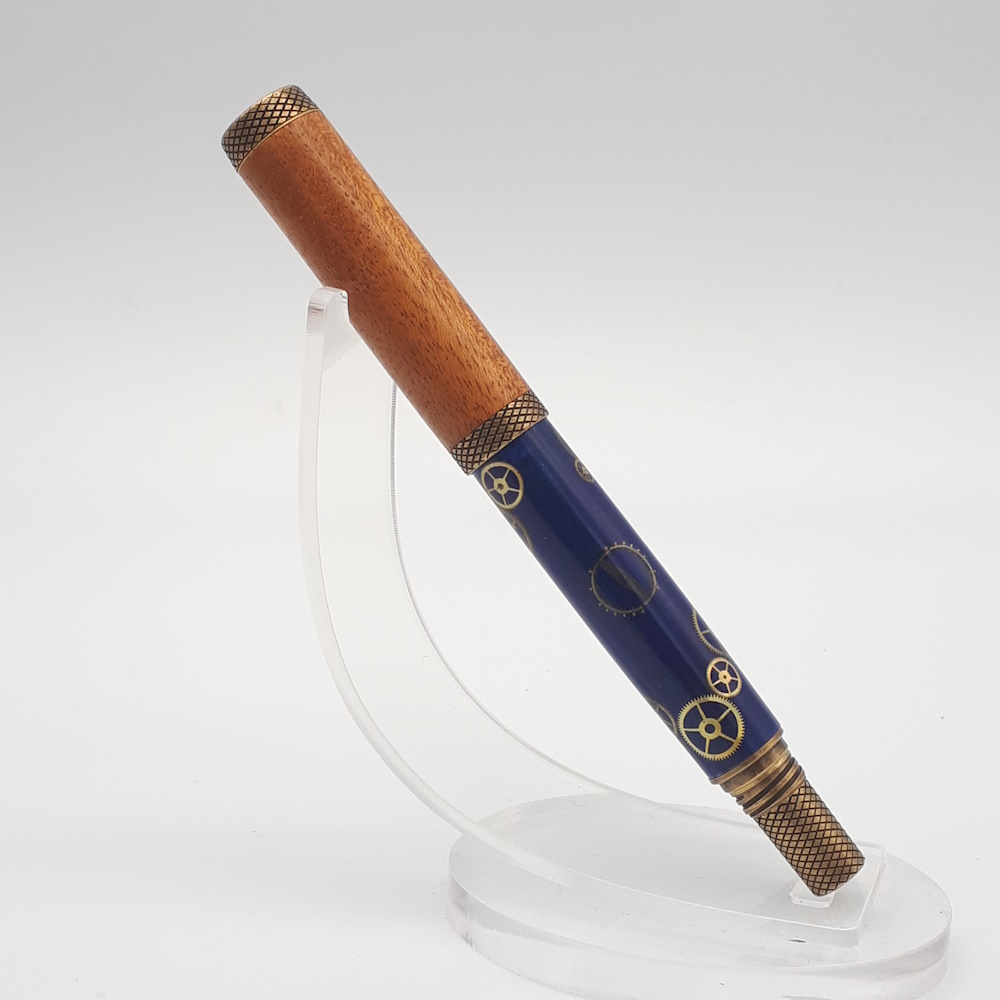 Stylo Roller Steampunk, bois et mécanique I190 – Image 5