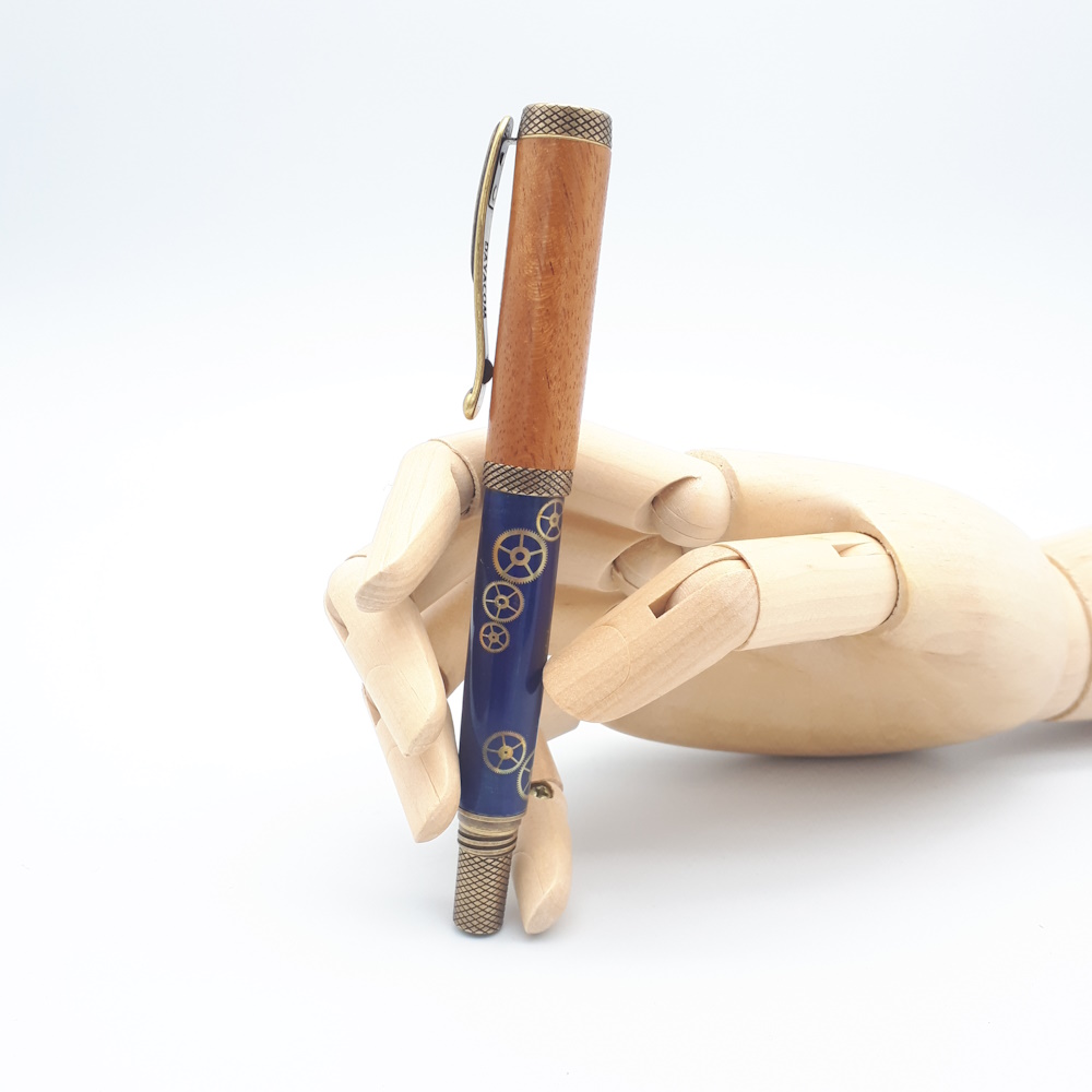 Stylo Roller Steampunk, bois et mécanique I190 – Image 9